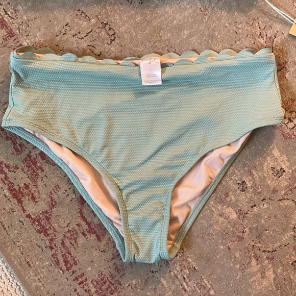 Kona Sol Scalloped Two Piece Swimsuit Med (8-10) & Large (12-14) Green NEW - Picture 3 of 4